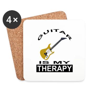 Playing guitar guitar player musical instrument - Coasters (set of 4) - white - Front