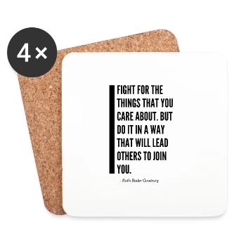Ruth Bader Ginsburg quote fight - Coasters (set of 4) - white - Front