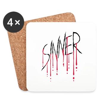 Sinner wound scratch - Coasters (set of 4) - white - Front