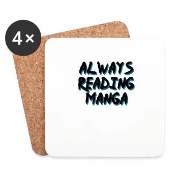 Always Reading Manga - Untersetzer (4er-Set) - Weiß - Vorne