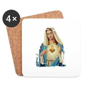 Holly Mary Maria Madonna Mariana Virgin Mary - Coasters (set of 4) - white - Front