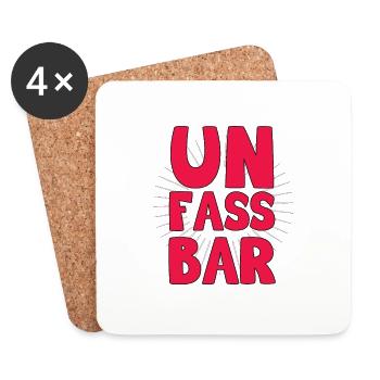 unfassbar,un fass bar,BAR,sexy,Girl,Party, Fun - Untersetzer (4er-Set) - Weiß - Vorne
