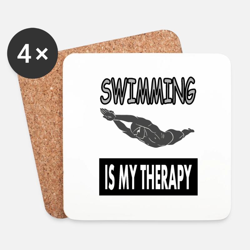 ich lerne schwimmen Schwimmer Schwimmsport Sprüche - Untersetzer (4er-Set) - Weiß