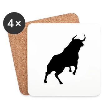 Bull Bullfight matador fight arena gift - Coasters (set of 4) - white - Front