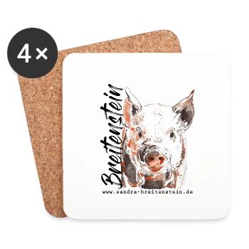 Piggy - Coasters (set of 4) - white - Front