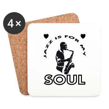 Jazz is music musician gift for my soul - Coasters (set of 4) - white - Front