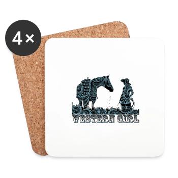 Western Girl - Untersetzer (4er-Set) - Weiß - Vorne