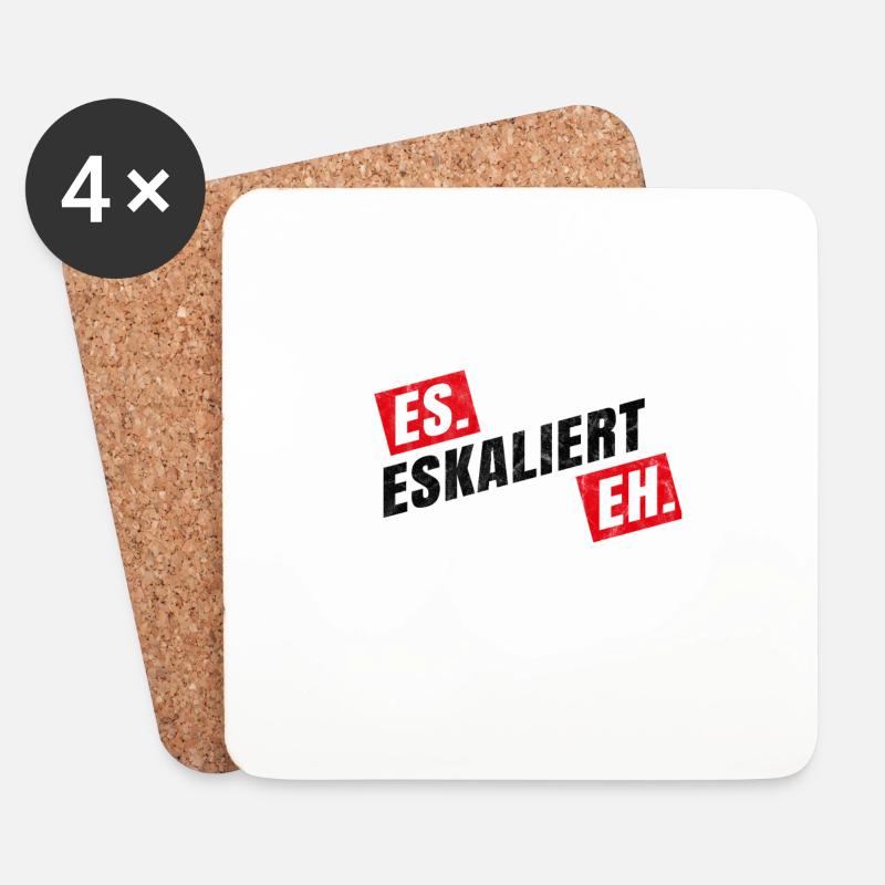 techno eskaliert witzig EDM Geschenkidee - Untersetzer (4er-Set) - Weiß