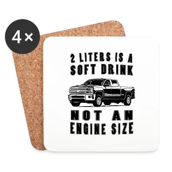 Pick Up - Truck - Trucker - Pick Up Fahrer black - Untersetzer (4er-Set) - Weiß - Vorne