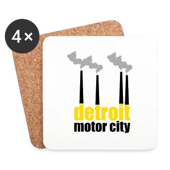 Detroit motor city Techno Rave Geschenk Spruch - Untersetzer (4er-Set) - Weiß - Vorne