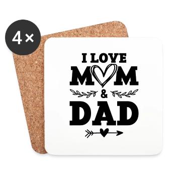 I love mom and dad - Coasters (set of 4) - white - Front
