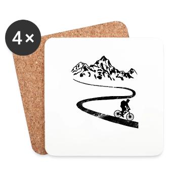 Bicycle bike racing bike two-wheeler - Coasters (set of 4) - white - Front