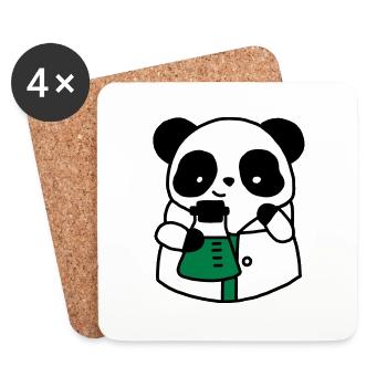 Panda chemical scientist technical biologist - Coasters (set of 4) - white - Front