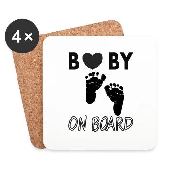 Baby on board baby feet baby belly baby bumps - Coasters (set of 4) - white - Front