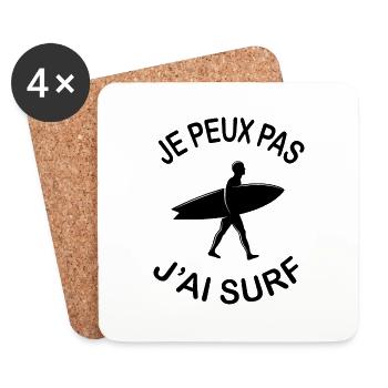 Je Peux Pas J'ai Surf - Dessous de verre (lot de 4) - blanc - Devant