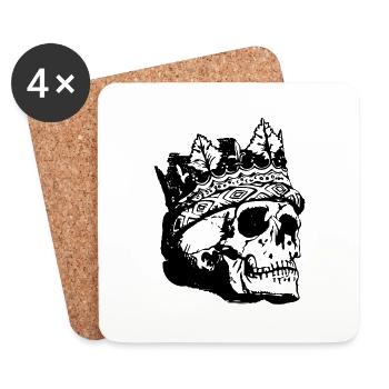 Crâne de roi. - Dessous de verre (lot de 4) - blanc - Devant