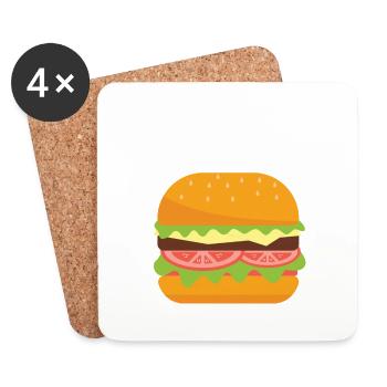 je peux pas j'ai burger - Dessous de verre (lot de 4) - blanc - Devant
