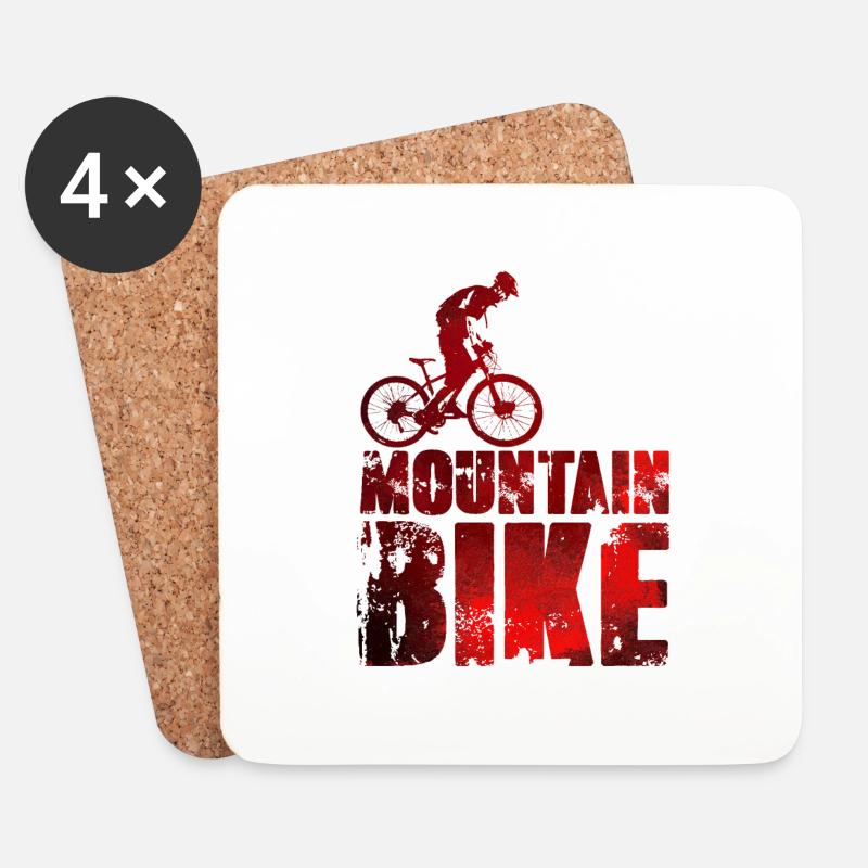 Mountainbike - Untersetzer (4er-Set) - Weiß
