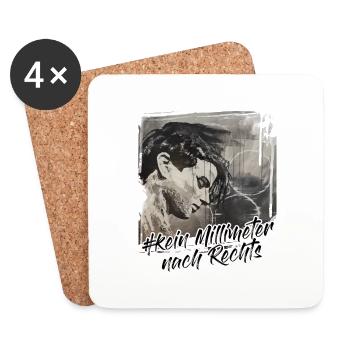 Kein Millimeter nach Rechts - Untersetzer (4er-Set) - Weiß - Vorne