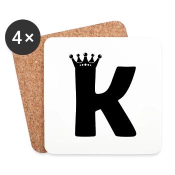 buchstabe K krone - Untersetzer (4er-Set) - Weiß - Vorne