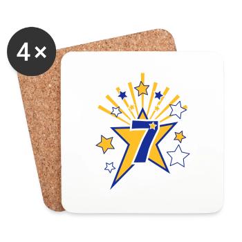 Birthday Star 7 - Coasters (set of 4) - white - Front
