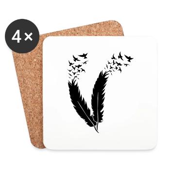 feather fly birds - Untersetzer (4er-Set) - Weiß - Vorne