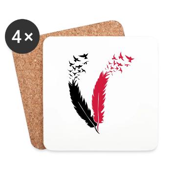 feather fly birds - Untersetzer (4er-Set) - Weiß - Vorne