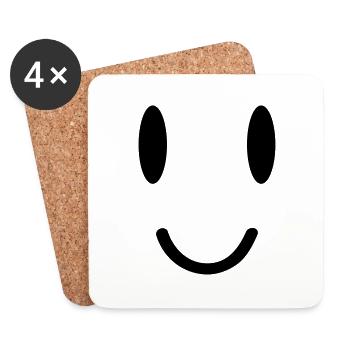 smile face - Dessous de verre (lot de 4) - blanc - Devant