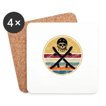 Skateboard Skaten Skateboarding - Dessous de verre (lot de 4) - blanc - Devant