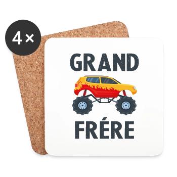 Grand frère cadeau - Dessous de verre (lot de 4) - blanc - Devant