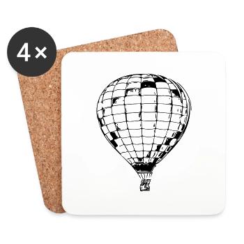 Ballon géométrique à air chaud - Dessous de verre (lot de 4) - blanc - Devant