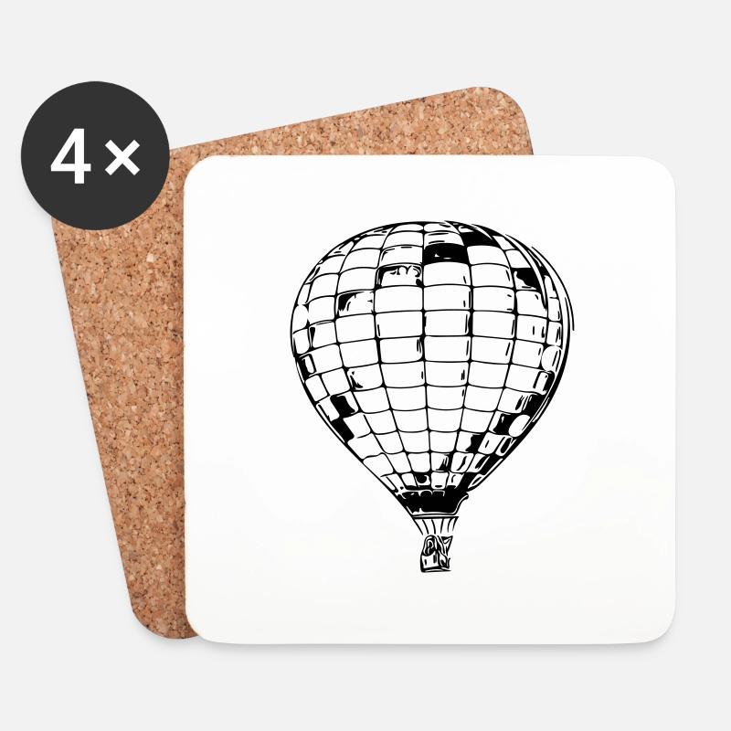 Geometrischer Heissluftballon - Untersetzer (4er-Set) - Weiß