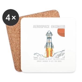 Space Engineer Space Flight Astronaut Rocket - Coasters (set of 4) - white - Front