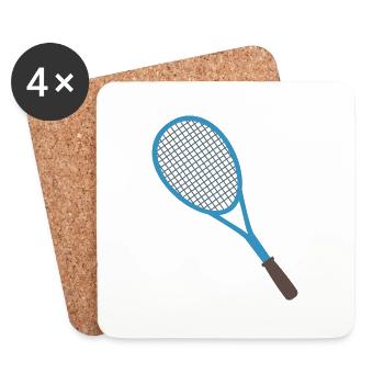 Raquette de tennis - Dessous de verre (lot de 4) - blanc - Devant