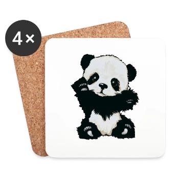 Baby Panda - Untersetzer (4er-Set) - Weiß - Vorne