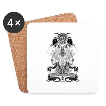 Black Angel 2021 08B - Dessous de verre (lot de 4) - blanc - Devant