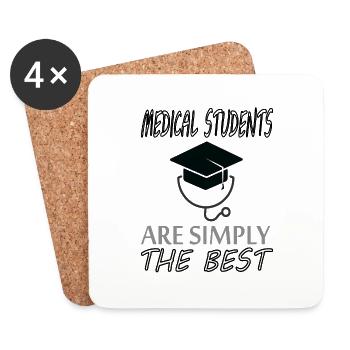 Médecine Étudiant Médecine Etudes Cadeaux - Dessous de verre (lot de 4) - blanc - Devant