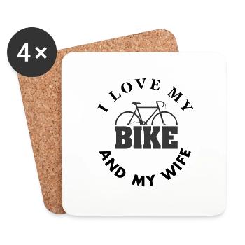 Bicycle saying cycling cycling gift - Coasters (set of 4) - white - Front