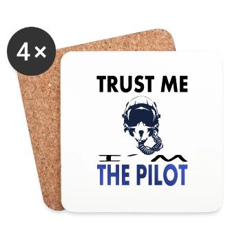 Fighter jet pilot fighter jet fly fighter jet - Coasters (set of 4) - white - Front