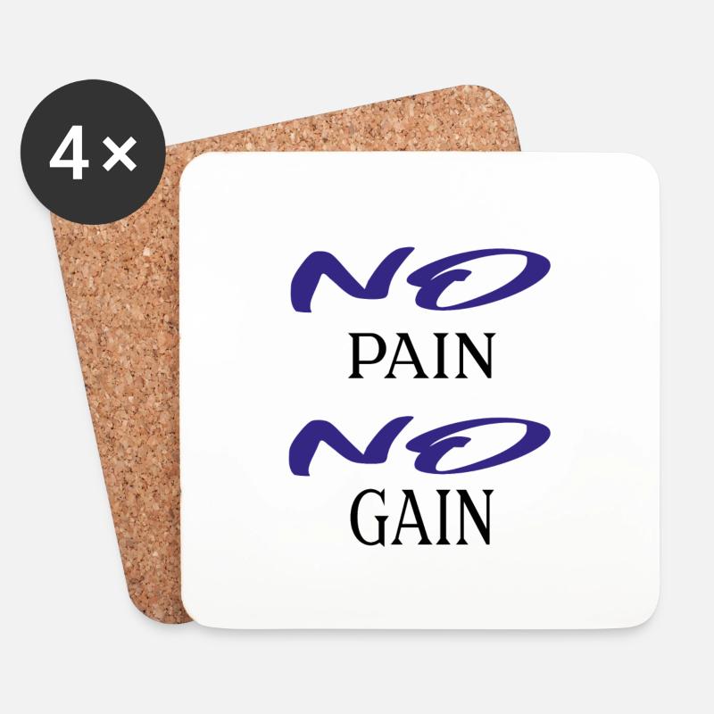 no pain no gain - Untersetzer (4er-Set) - Weiß