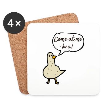 Funny Pigeon - Coasters (set of 4) - white - Front
