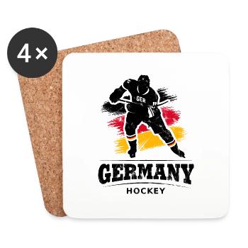 EISHOCKEY GERMANY COUPS DE PINCEAU - Dessous de verre (lot de 4) - blanc - Devant