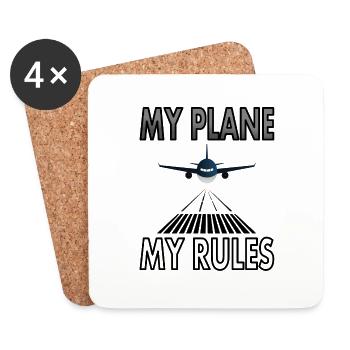 Flugzeug fliegen Pilotin stolzer Pilot Geschenk - Untersetzer (4er-Set) - Weiß - Vorne