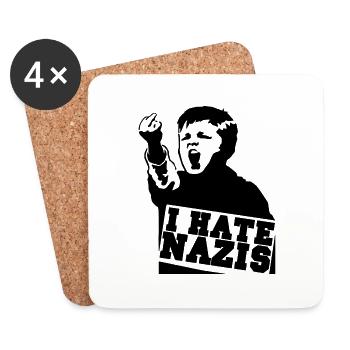 i hate nazis - Untersetzer (4er-Set) - Weiß - Vorne