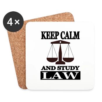 Law study I love law student lawyer - Coasters (set of 4) - white - Front