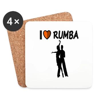 i love rumba dancing rumba dancer gift idea - Coasters (set of 4) - white - Front