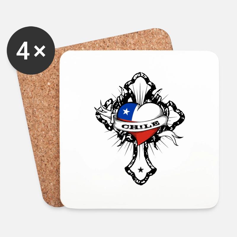 Chile - Coasters (set of 4) - white