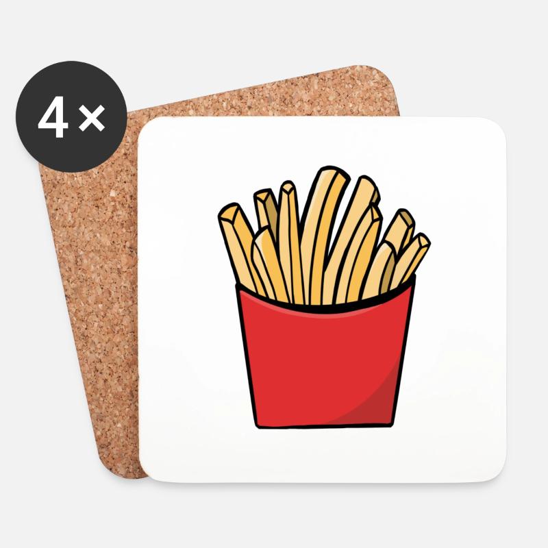 Pommes - Untersetzer (4er-Set) - Weiß