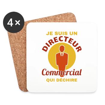 je suis un directeur commercial qui déchire cadeau - Dessous de verre (lot de 4) - blanc - Devant
