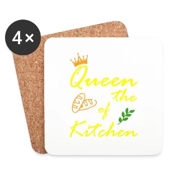 Kochen backen Food Kitchen - Untersetzer (4er-Set) - Weiß - Vorne